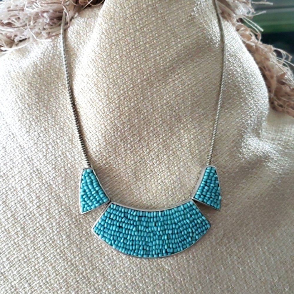 Turquoise and silver necklace